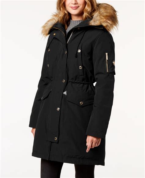 michael kors faux-fur-trim hooded down parka coat|Michael Kors Fur Trim Hooded Down Coat .